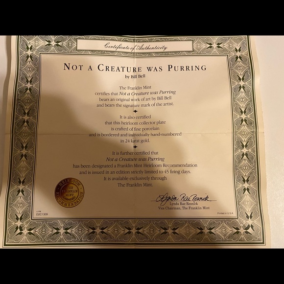 Vintage 1990s Christmas cat collectors plate - Picture 6 of 6